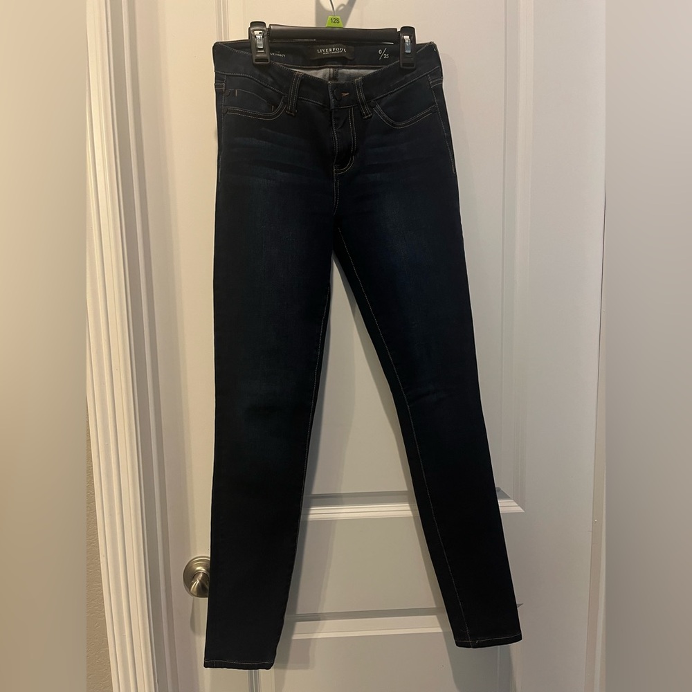 Liverpool Women’s THE SKINNY Low- Rise Stretch Midnight Blue Jeans Size 0 /25